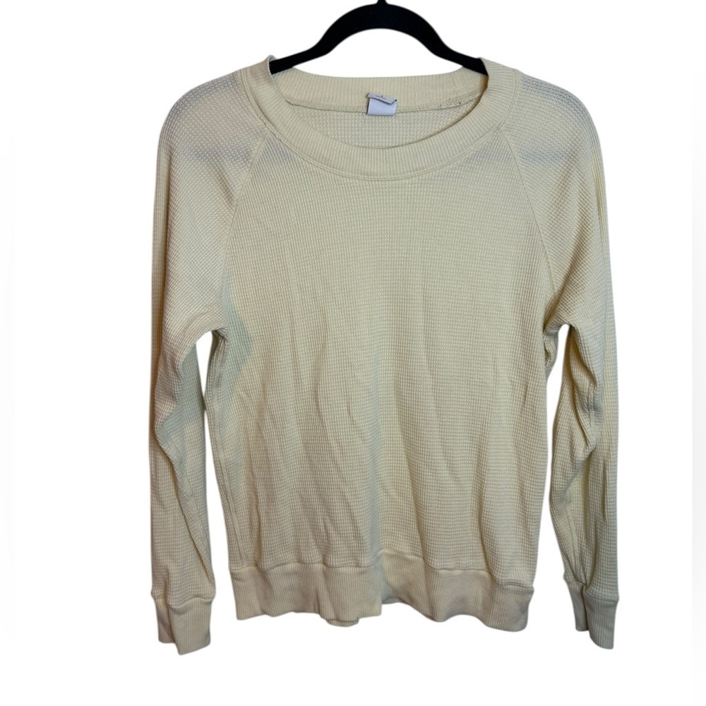 Tna Cream Waffle Knit Raglan Long Sleeve Top